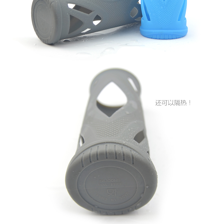 SHOKE silicone thủy tinh thể thao chai ngoài trời tập thể dục trong suốt non-slip hot cốc nước văn phòng nhà cốc tay bình nước ống hút
