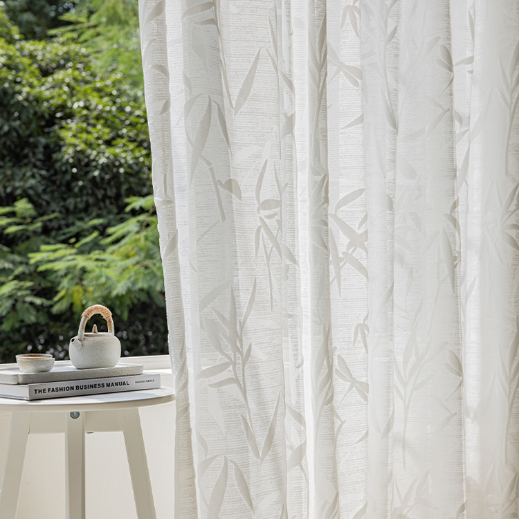 New Chinese-Style Jacquard Bamboo Curtains, Sheer Curtains That Let Light through but Not People, Semi-Blackout for Study, Living Room, Partition, Balcony Window Screen New Chinese-Style Jacquard Bamboo Curtains, Sheer Curtains That Let Light through but Not People, Semi-Blackout for Study, Living Room, Partition, Balcony Window Screen