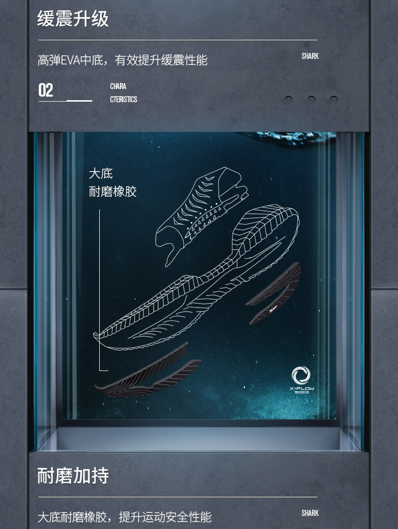 特步 男士 X-FLOW氢风科技 跑步鞋 图6