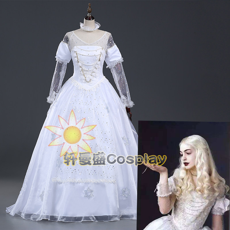 Disney princess dress adult anime alice in wonderland cosplay white queen  adult cosplay costume: a perfect