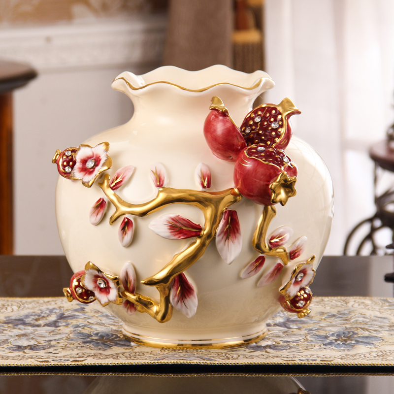 Emperor decoration European-style ceramic vase large living room ceramic decoration decoration living room creative dining table drying flower vase