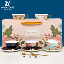 Nordic style light luxury ins European small luxury coffee cup home simple bone china afternoon tea cup set gift box