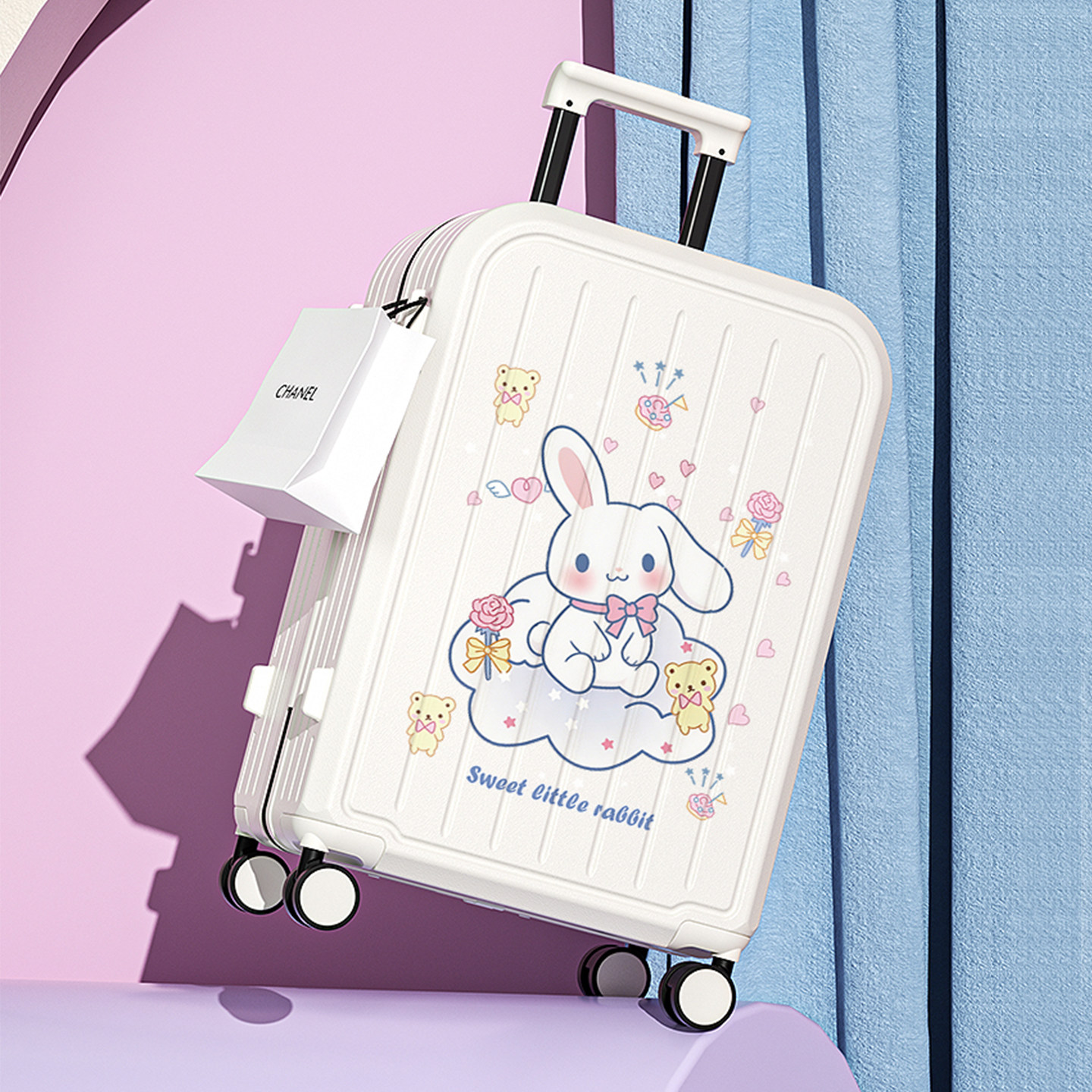 2026 New Style 24-inch Child-Friendly Suitcase, 20-inch Carry-on Trolley Suitcase, Small Combination Lock Suitcase for Women