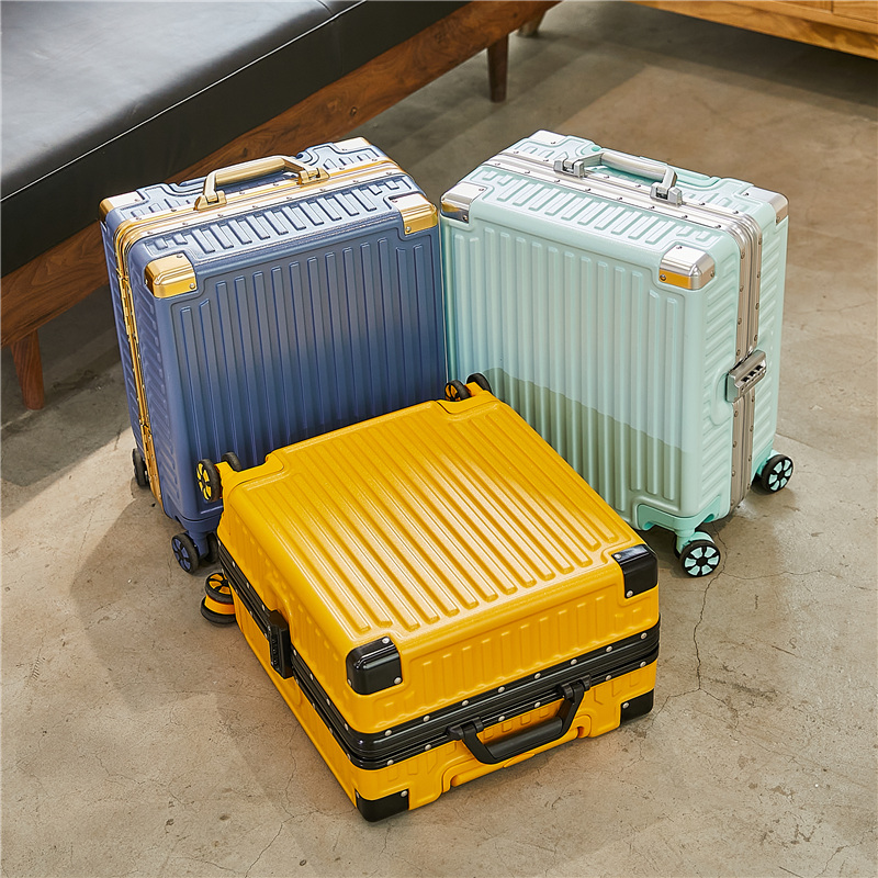 Suitcase Women small Light 18 inch Den Case Ultralight Mini Pull-Lever Case 20 Password travel leather Case Male