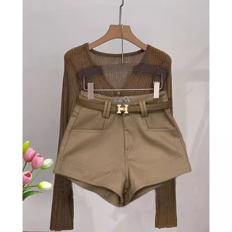Shorts for Women 2026 Spring New Style Outerwear Hot Girl High-Waisted Wide-Leg Pants A-Line Fashion Loose Casual Suit Pants