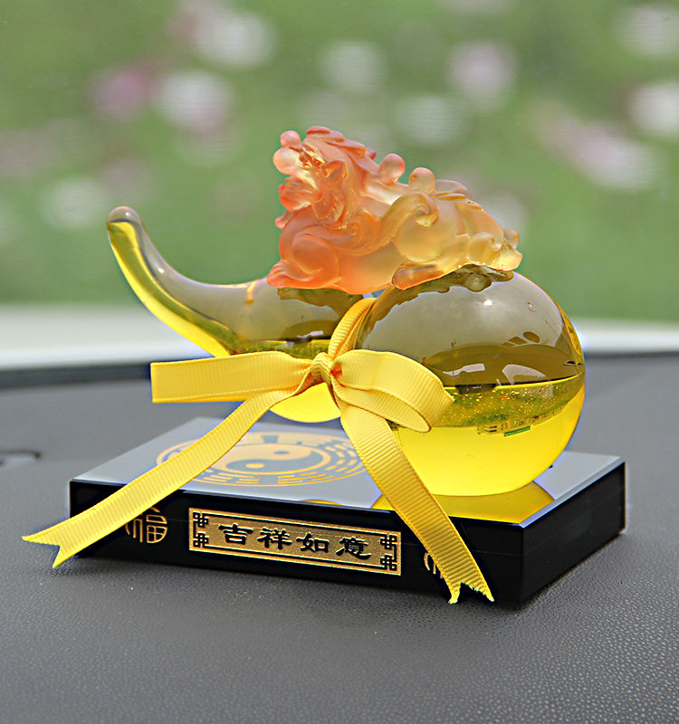 高档水晶葫芦摆件汽车创意香水座车内饰品车上用品车用车载保平安