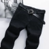 Qi Hong winter new black sanded jeans nam phiên bản Hàn Quốc của giới trẻ tự tu luyện căng chân thon gọn quần áo thể thao Quần jean