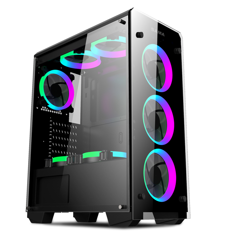 First Horse Guardians 1 Desktop Computer U3 Host shell Tempered Water Cooled Glass Game Backline ATX Host Shell