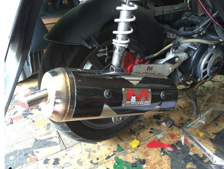 Khỉ áp lực trở lại tốc độ câm Yamaha RSZ Fuxi GY6 Haomai nhanh Eagle trắng bằng sợi carbon bọc ống xả WISP - Ống xả xe máy bô xe máy wave alpha