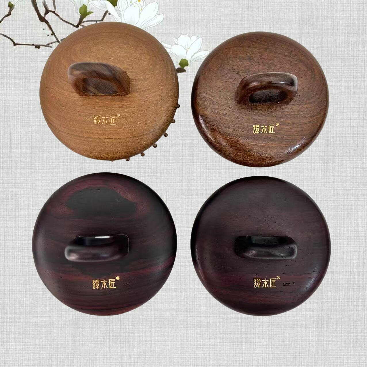 Tan Mujiang リングコーム、リング歯コーム、ヘアケアコーム、マッサージコーム、本物の木製コーム、ギフトボックス、魔法の製品、天然素材で作られています。