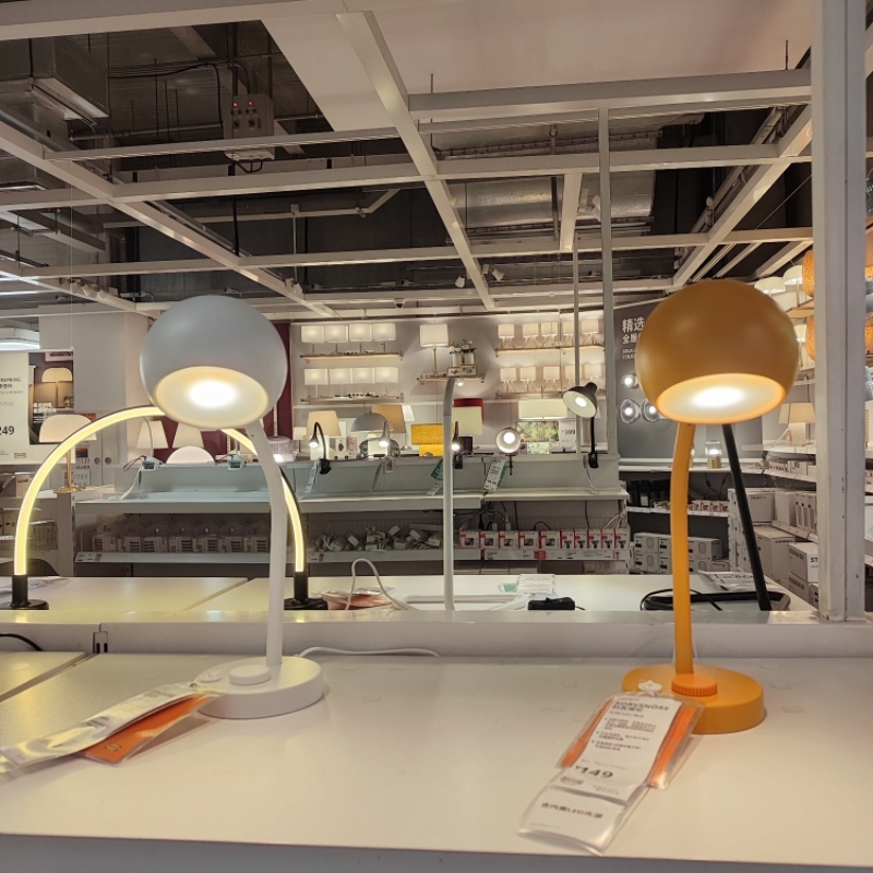 Ikea's New Product Kovanolun Table Lamp, Orange, Dimmable, Adjustable Wall Lamp, Green and White