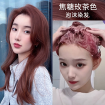 Wine Red Hair Dye Cream 2022 Summer Pop Bubbles Foam Pure Caramel Mocha Color Yourself at Home Dyeing Plants