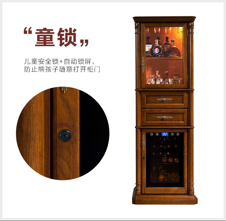 đồ trang trí tủ rượu Tủ rượu tùy chỉnh Kim Trang Gỗ rắn Châu Âu hộ gia đình tủ lạnh tủ lạnh Tủ lạnh đồ trang trí tủ rượu
