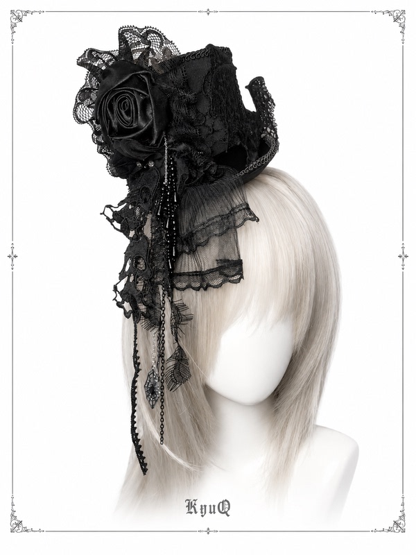 *Kyuq* Original Gothic Two-Piece Set Magic Skull Bat Hat Clip Lolita Accessories *Kyuq* Original Gothic Two-Piece Set Magic Skull Bat Hat Clip Lolita Accessories