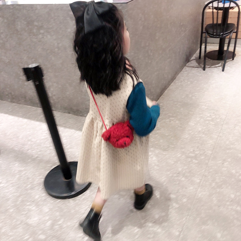 Korean Princess Fashion Single Shoulder Tide Girl Cute Dude Bear Child Small Bag Bag Girl
