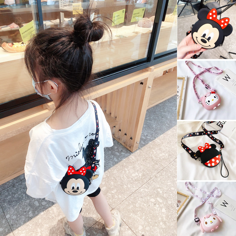 Spring and autumn children cartoon mini-silicone inclined satchel bag fashion baby foreign air lovely zero money bag tide little girl-Taobao