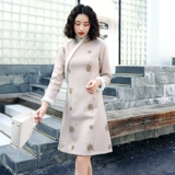 Зимнее ципао, утепленный пуховик, зимний легкий милый лонгслив, 2021 года, светлый стиль, облегающий крой