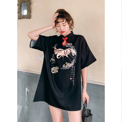 Ретро ципао, модное короткое платье для школьников, юбка, светлый стиль, свободный крой