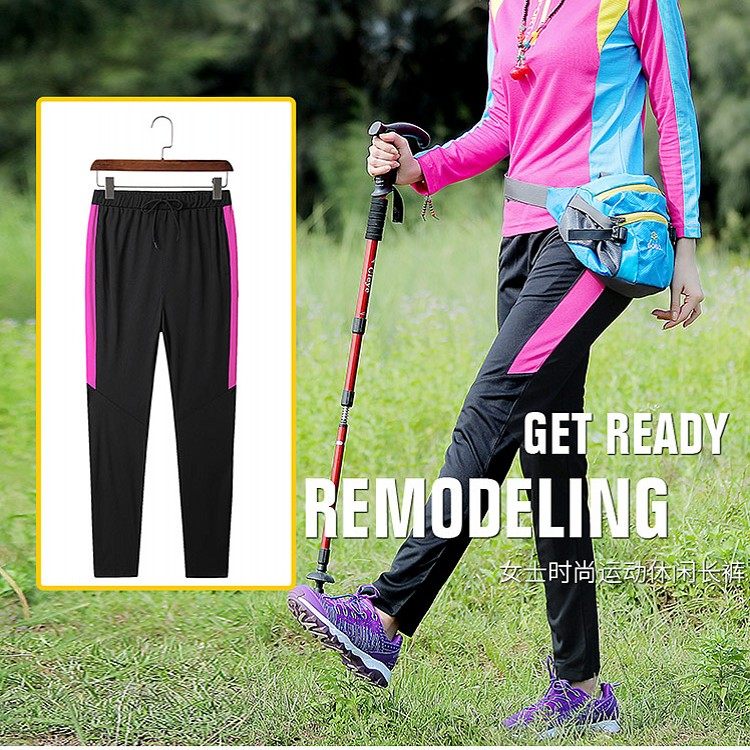 Outdoor quick-drying pants women's spring and autumn summer thin sports trousers mountaineering hiking elastic breathable quick-drying pants middle-aged and elderly