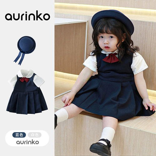 Японский комплект, осеннее платье, студенческая юбка в складку для девочек, юбка на девочку, детская одежда, осенний