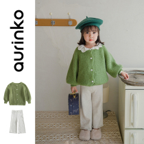 Girls sweater childrens sweater autumn and winter womens baby coat foreign cardigan sweater childrens cardigan jacket winter