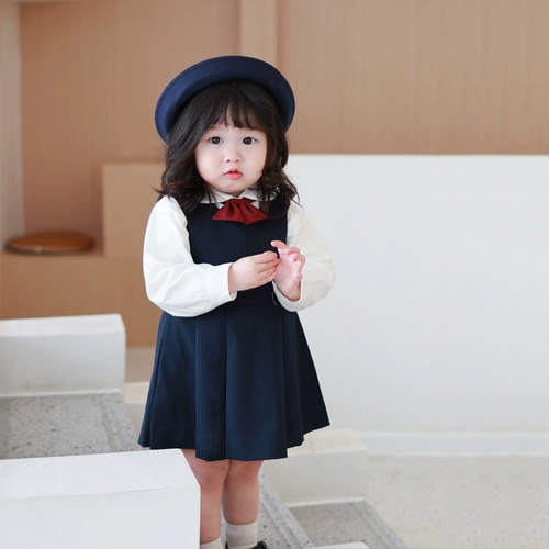 Японский комплект, осеннее платье, студенческая юбка в складку для девочек, юбка на девочку, детская одежда, осенний