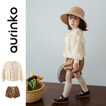 Girls sweater spring and autumn childrens cardigan jacket foreign girl bottoming clothes cashmere sweater children autumn girl