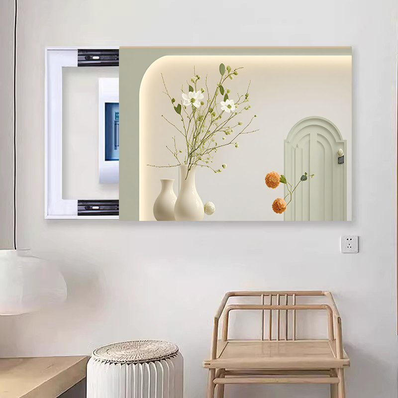 Decorative Painting for Electric Meter Box, Cream Style, Ice Crystal Tempered Glass Surface, Ultra-Thin Sliding Distribution Box Power Switch Cover Painting Decorative Painting for Electric Meter Box, Cream Style, Ice Crystal Tempered Glass Surface, Ultra-Thin Sliding Distribution Box Power Switch Cover Painting