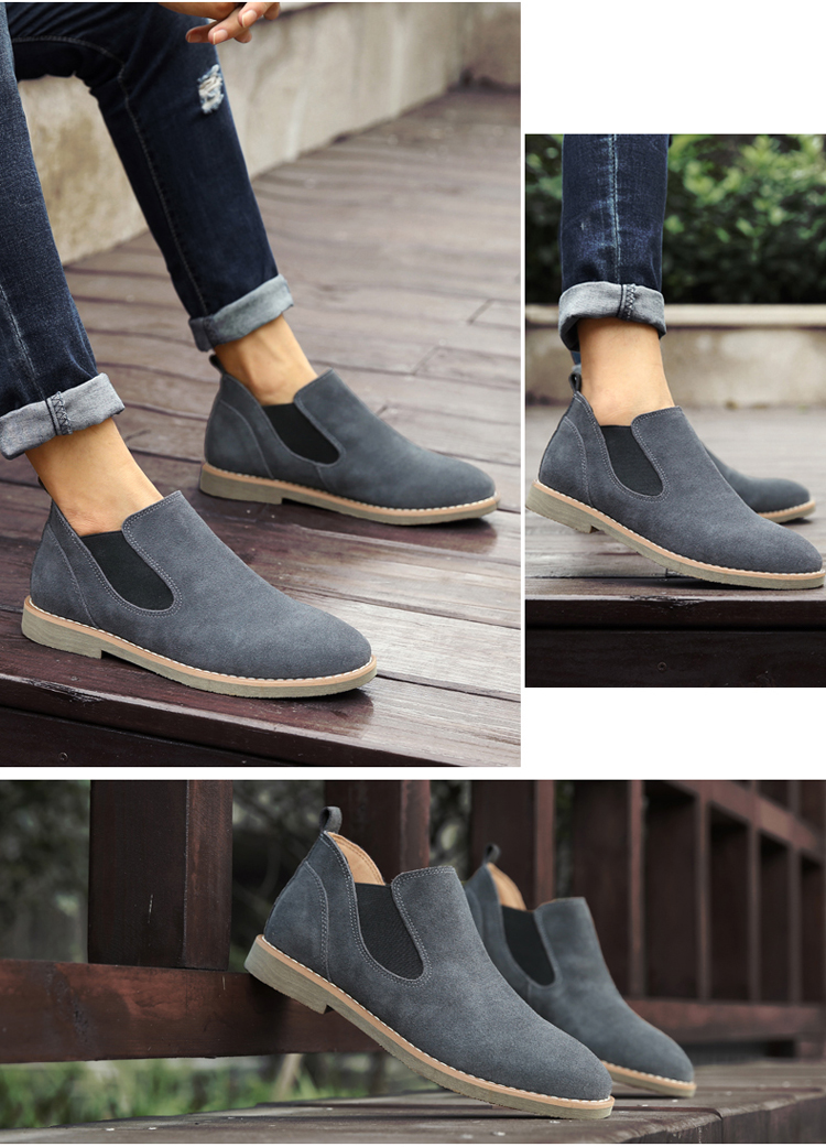 2018 mùa hè mới phong cách Người Anh Martin khởi động của nam giới boots da Chelsea khởi động của nam giới thời trang giữa xu hướng sa mạc khởi động giày boot nam chính hãng