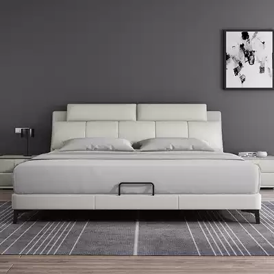 Italian light luxury leather bed 1 8 double simple modern bed 2 meters 2 2 large bed master bedroom widened 2 4 meters