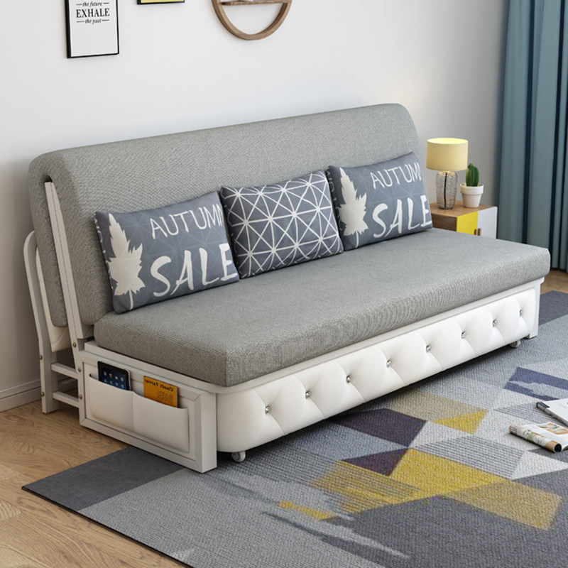 Small apartment multifunctional foldable sofa bed single double economy simple modern 1 5 meters 1 8 meters Net Red