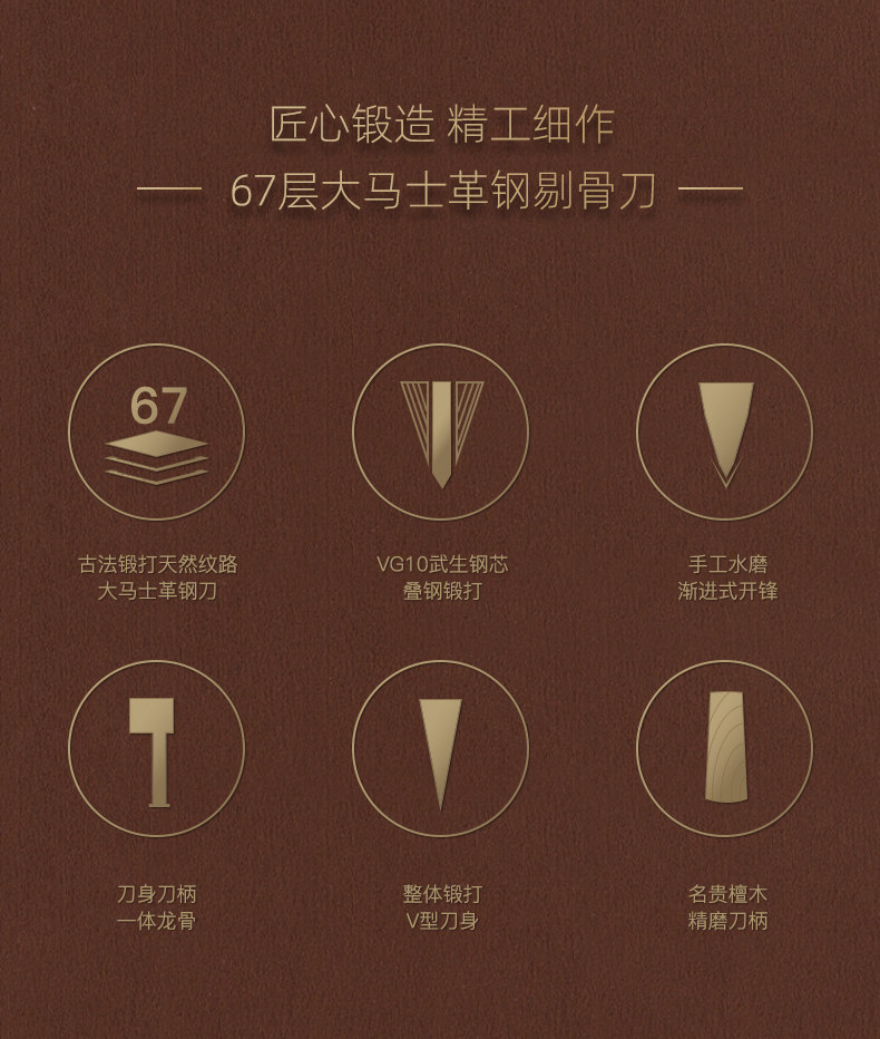 安享好物 安享A级剔骨刀-龙之艺大马士革剔骨刀