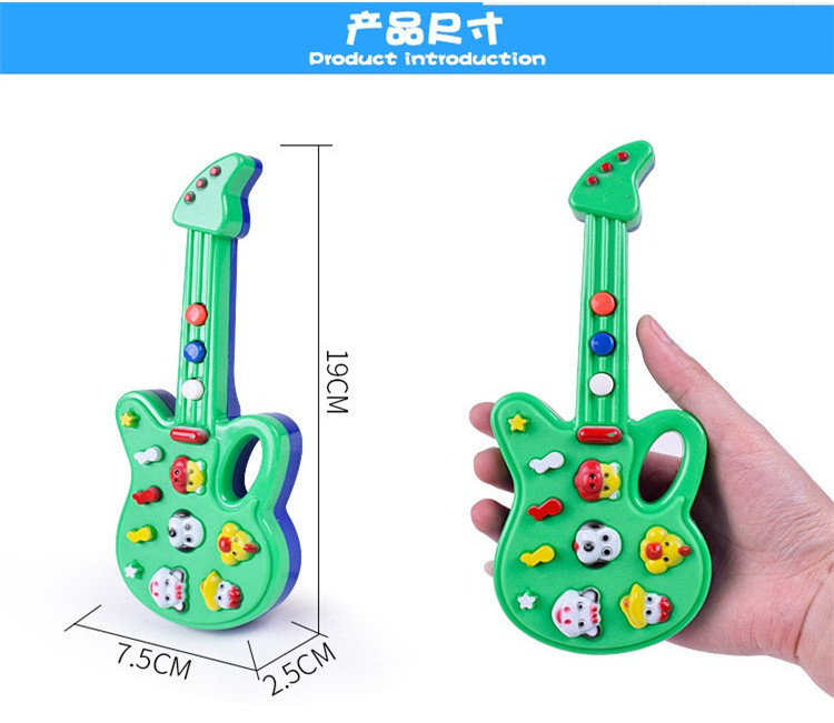 Trẻ em đa năng hoạt hình âm nhạc động vật guitar điện tử với 12 trẻ em đồ chơi âm nhạc trẻ sơ sinh bộ lục lạc nhạc cụ cho bé