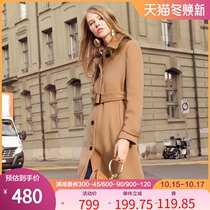 Baitu winter Korean temperament slim wool coat belt Jacket Women