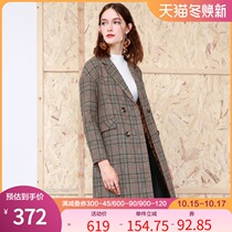 Betu hundred figure 2021 Winter New thousand bird grid coat tide plaid wool suit jacket womens long