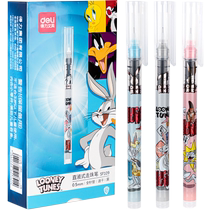 Deli stationery straight liquid full needle roller ball pen Bugs Bunny co-branded 0 5 ink gel pen writes smoothly for students to use for exams Phoenix Xinhua Bookstore flagship store