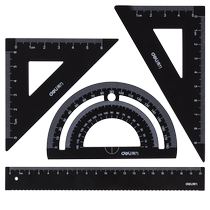 Deli stationery multi-functional ruler for primary school students metal transparent triangle ruler geometric set ruler template measurement and marking student stationery