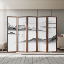 Screen partition wall occludes household simple modern decoration Chinese living room office hotel solid wood mobile folding