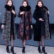 Double face can be worn with fur coat of fur 2021 New autumn winter high-end women in the middle of a knee joint hat middle-aged female coat