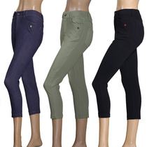 Foreign trade day single summer thin cotton four-sided stretch nine casual Joker trousers show slim body slim tights