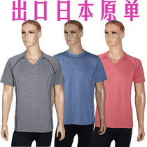 Foreign trade daily list 2019 mens quick-drying short half-sleeved sports casual T-shirt running fitness golf top V-neck round