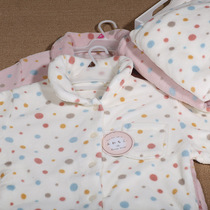 Foreign trade day single female coral velvet polka dot open winter warm cute pajamas living clothes home clothing two-piece set