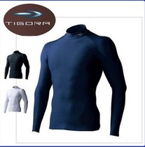 Foreign trade day single TIGORA high-elastic spring and autumn plus thin velvet men and women sports tight compression clothing golf fitness base shirt