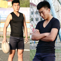 Daily single export Japan high-bomb Sports splicing professional mens and womens PRO tights sleeveless vest basketball fitness suit
