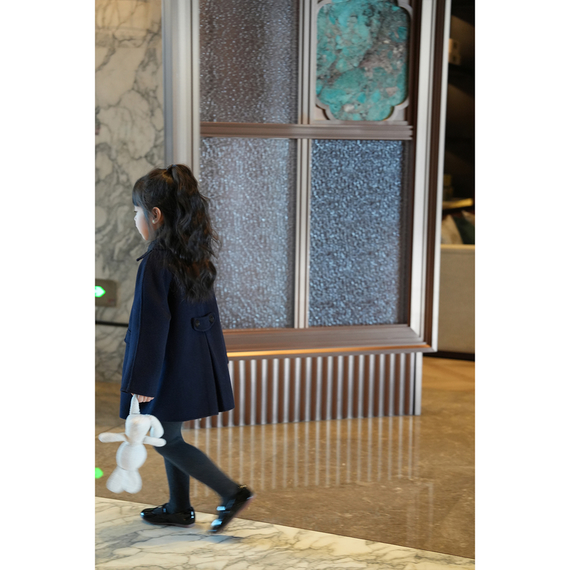 Anyingirl【Utopia】10% Cashmere 90% Wool High-End Old Money Double-Sided Nylon Coat for Boys and Girls