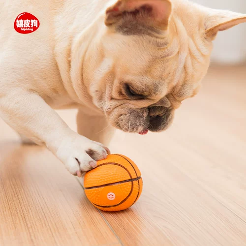 Резиновая баскетбольная футбольная игрушка для тренировок, домашний питомец, издает звуки