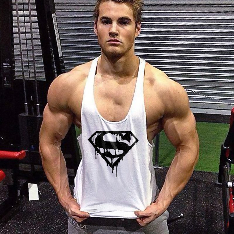 Men's fitness vest muscle training Ishaped sling solid color loose