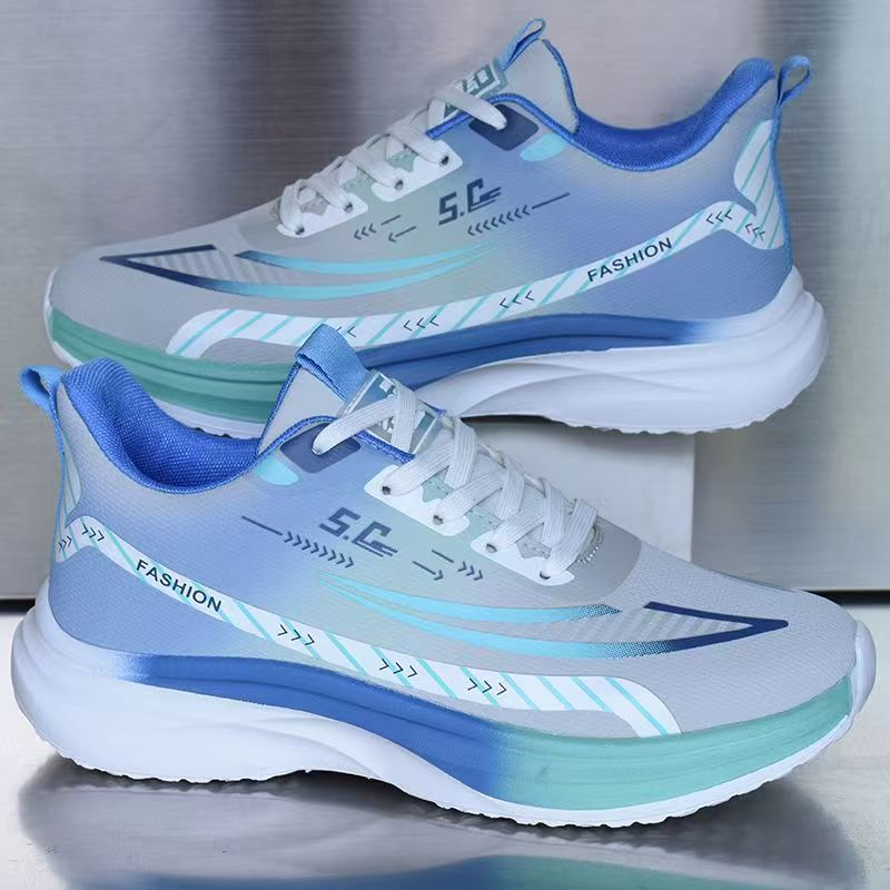 Brand Men's Shoes [Ultra-Light] Leather Surface Waterproof Casual Soft Sole Trendy Non-Slip Running Shoes for Teenagers and Students
