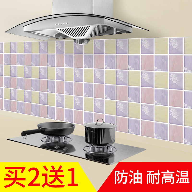 Kitchen anti-oil sticker high temperature resistant and waterproof moisture-proof self-adhesive range hood wallpaper cabinet hearth with wall stickproof wall paper