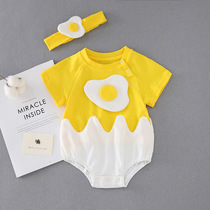 Ultra cute newborn baby Early spring one-piece clothes baby Summer out of thin summer clothes Triangle bag Farage clothes